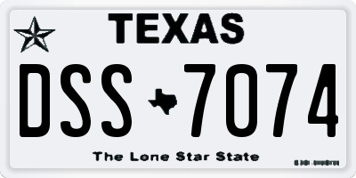 TX license plate DSS7074