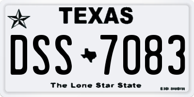 TX license plate DSS7083