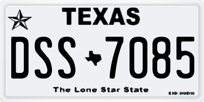 TX license plate DSS7085