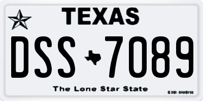TX license plate DSS7089