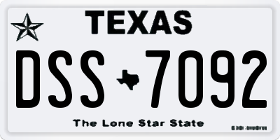 TX license plate DSS7092
