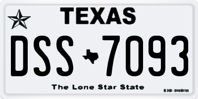 TX license plate DSS7093