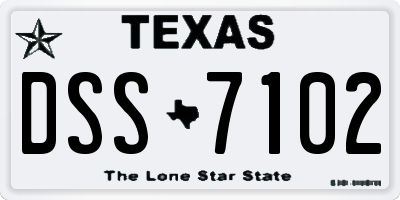 TX license plate DSS7102