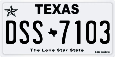 TX license plate DSS7103