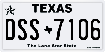 TX license plate DSS7106