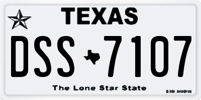 TX license plate DSS7107