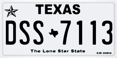 TX license plate DSS7113