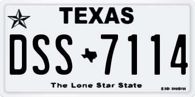 TX license plate DSS7114