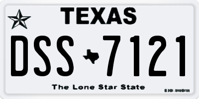 TX license plate DSS7121