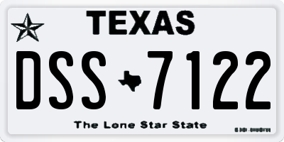 TX license plate DSS7122
