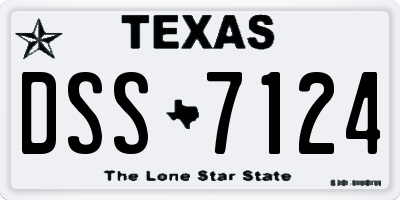 TX license plate DSS7124