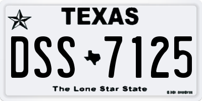 TX license plate DSS7125