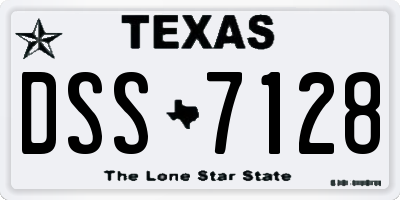 TX license plate DSS7128