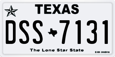 TX license plate DSS7131