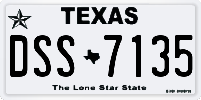 TX license plate DSS7135