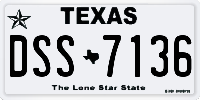 TX license plate DSS7136