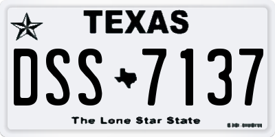 TX license plate DSS7137