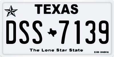 TX license plate DSS7139