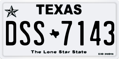 TX license plate DSS7143