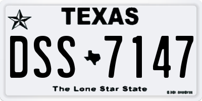 TX license plate DSS7147