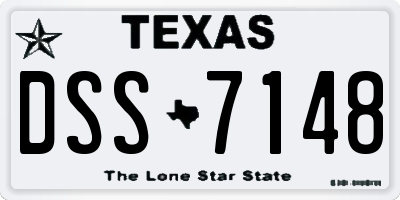 TX license plate DSS7148