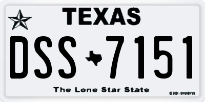 TX license plate DSS7151