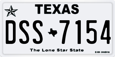 TX license plate DSS7154