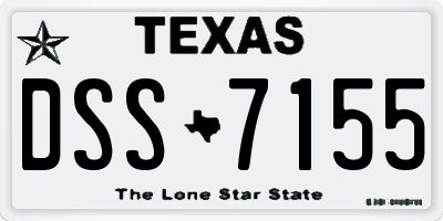 TX license plate DSS7155