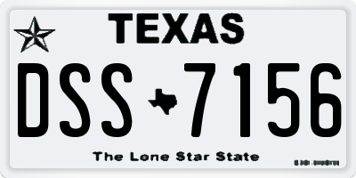 TX license plate DSS7156
