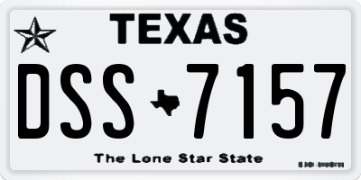 TX license plate DSS7157