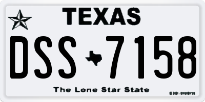 TX license plate DSS7158