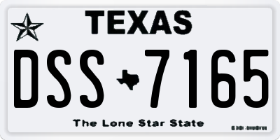 TX license plate DSS7165