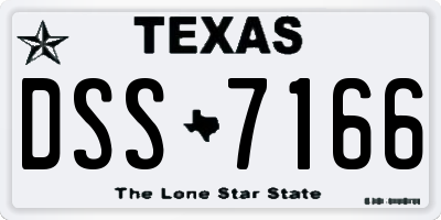 TX license plate DSS7166