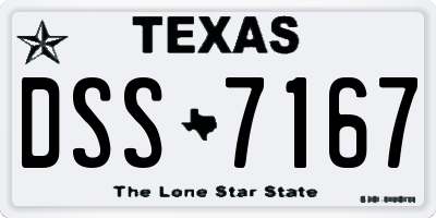 TX license plate DSS7167