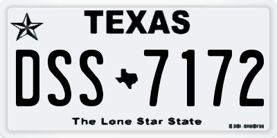 TX license plate DSS7172