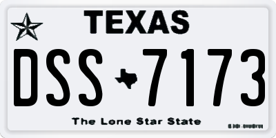 TX license plate DSS7173