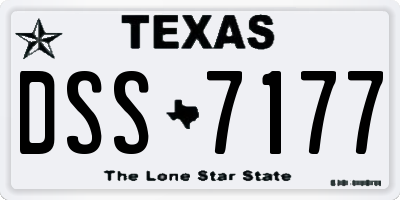 TX license plate DSS7177