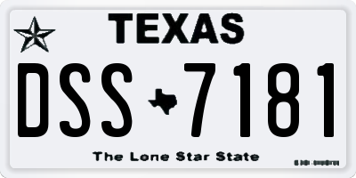 TX license plate DSS7181