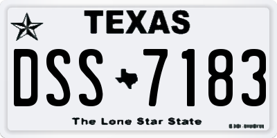 TX license plate DSS7183