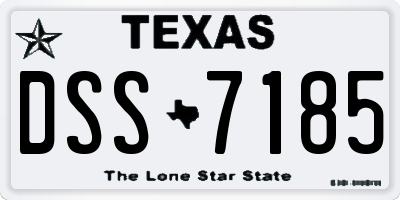 TX license plate DSS7185