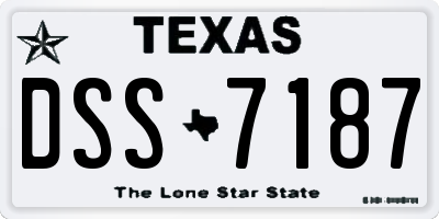 TX license plate DSS7187
