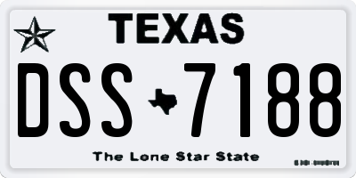 TX license plate DSS7188