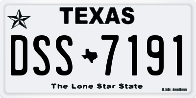 TX license plate DSS7191
