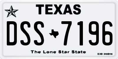 TX license plate DSS7196