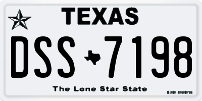 TX license plate DSS7198