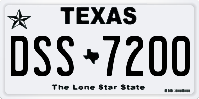 TX license plate DSS7200