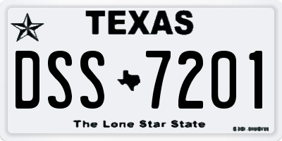 TX license plate DSS7201
