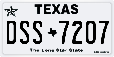 TX license plate DSS7207