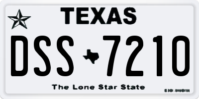 TX license plate DSS7210