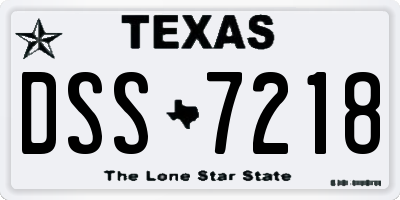 TX license plate DSS7218